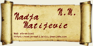 Nadja Matijević vizit kartica